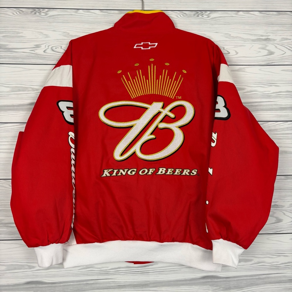 NWT NASCAR DALE EARNHARDT JR BUDWEISER DRIVER FULL SNAP JACKET JRM MEDIUM - Picture 11 of 12